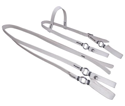 Conjunto Rédea e Cabeçada Couro Branco Argolamento Inox