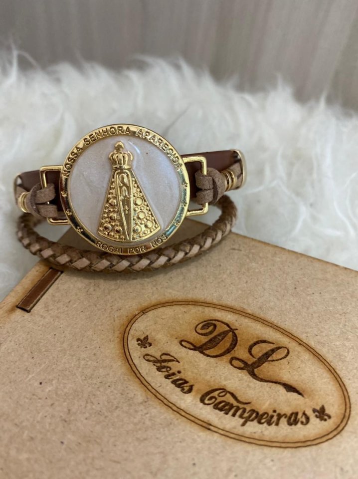 Pulseira Feminina Nossa Senhora Banhada a ouro DL1