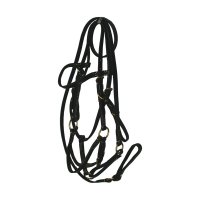 Buçal de Couro Chato Com Puxador e Gargantilha